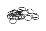 Black Circle Rings, 24 Oxidized Brass Black Wavy Circle Rings, Charms (16.5x0.80x1.5mm) BS 1759 S727