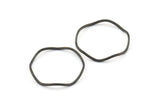 Black Circle Rings, 24 Oxidized Brass Black Wavy Circle Rings, Charms (20x0.8mm) BS 1807 S733