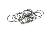 Black Circle Rings, 24 Oxidized Brass Black Wavy Circle Rings, Charms (20x0.8mm) BS 1807 S733