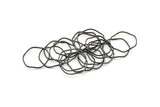 Black Circle Rings, 24 Oxidized Brass Black Wavy Circle Rings, Charms (20x0.8mm) BS 1807 S733