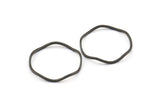 Black Circle Rings, 24 Oxidized Brass Black Wavy Circle Rings, Charms (19.5x0.8mm) BS 1806 S732