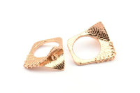 Pearl Ring Setting, 1 Rose Gold Plated Brass Ring Settings - Glue On Glass-stone-pearl N0378 Q0454