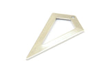 Silver Triangle Pendant, 3 Silver Tone Triangle Pendants With 1 Hole, Charms, Earrings (38x20x0.8mm) U149 H0571