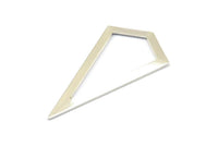 Silver Triangle Pendant, 2 Silver Tone Triangle Pendants, Charms, Earrings (54x28.5x0.8mm) U150 H0569