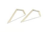 Silver Triangle Pendant, 2 Silver Tone Triangle Pendants, Charms, Earrings (54x28.5x0.8mm) U150 H0569