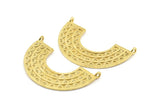 Brass Ethnic Pendant, 3 Raw Brass Ethnic Pendants With 2 Loops (36x22mm) E254