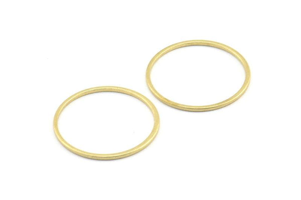 20mm Circle Connector, 50 Raw Brass Circle Connectors (20x0.9mm) E344