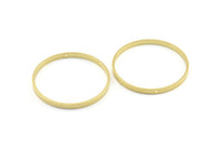 Brass Circle Connectors, 4 Raw Brass Circle Connectors With 2 Holes, Findings (50x3.8x1.5mm) E381