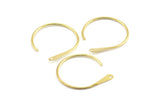 Brass Earring Wires, 10 Raw Brass Earring Wires With 1 Hole (30x25x1.2mm) E298