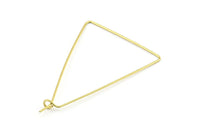 Brass Triangle Earring, 24 Raw Brass Wire Triangle Earring Charms, Pendants, Findings (47x31x0.7mm) E305