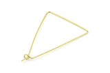 Brass Triangle Earring, 24 Raw Brass Wire Triangle Earring Charms, Pendants, Findings (47x31x0.7mm) E305