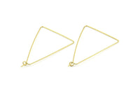 Brass Triangle Earring, 24 Raw Brass Wire Triangle Earring Charms, Pendants, Findings (47x31x0.7mm) E305