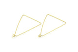 Brass Triangle Earring, 24 Raw Brass Wire Triangle Earring Charms, Pendants, Findings (47x31x0.7mm) E305