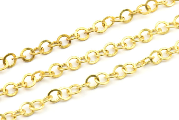 Brass Rolo Chain,2 M Raw Soldered Brass Chain (7mm) Bs 1001