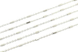 Silver Solder Chain, 5 Meters - 16.5 Feet Silver Tone Soldered Chain, Bar Chain (0.8x1.5mm) Z034