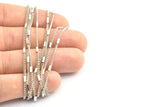 Silver Solder Chain, 5 Meters - 16.5 Feet Silver Tone Soldered Chain, Bar Chain (1x1.5mm) Z009