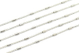 Silver Solder Chain, 5 Meters - 16.5 Feet Silver Tone Soldered Chain, Bar Chain (1.1x2mm) Z027