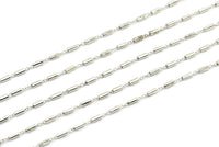 Silver Solder Chain, 3 Meters - 9.9 Feet Silver Tone Soldered Chain, Bar Chain (1.4x1.8mm) Z167