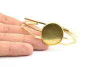 Brass Triple Bracelet, 1 Raw Brass Triple Bracelet With 1 Pad (68x17x1.5mm) R033