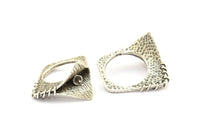 Pearl Ring Setting, 1 Antique Silver Plated Brass Ring Settings - Glue On Glass-stone-pearl N0378