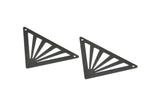 Black Triangle Pendant, 5 Oxidized Brass Black Triangle Pendants With 2 Holes (45x35x35mm) A0010 S739