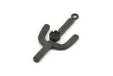 Cam Çerçeveli Kaktüs, 4 mm Taş Çerçeveli 2 Oksitlenmiş Pirinç Siyah Kaktüs Tılsımı, Mücevher Malzemeleri, Bulgular (37x18 mm) N0228 S740