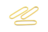 Gold Oval Charm, 12 Gold Plated Brass Oval Rings, Connectors (25x7x0.80mm) BS 1735 Q0838