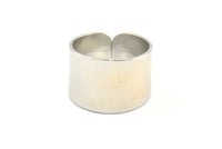 Ring Settings for Soldering, 3 Silver Tone Adjustable Smooth Ring Settings for Soldering (19mm) Mn53 H0591
