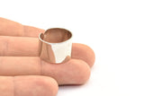 Ring Settings for Soldering, 3 Silver Tone Adjustable Smooth Ring Settings for Soldering (19mm) Mn53 H0591