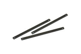 Long Necklace Bar, 10 Oxidized Brass Black Bar Connectors With 2 Holes (55x3x1mm) Brc 148--a0825 S607