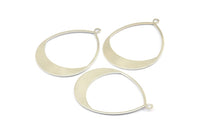 Silver Drop Earring, 3 Silver Tone Drop Earring Charms With 1 Loop, Pendants, Findings (49x36x0.8mm) E036 H0599