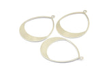 Silver Drop Earring, 3 Silver Tone Drop Earring Charms With 1 Loop, Pendants, Findings (49x36x0.8mm) E036 H0599