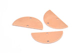 Copper Half Moon Blank, 10 Raw Copper Semi Circle Blanks With 2 Holes (30x15x0.80) D0219