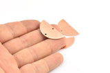 Copper Half Moon Blank, 10 Raw Copper Semi Circle Blanks With 2 Holes (30x15x0.80) D0219