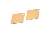 Rose Gold Diamond Blank, 12 Rose Gold Plated Brass Diamond Charms, Pendant, Findings (17x12mm) D0304 Q0480