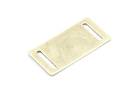 Rectangle Bracelet Blank, 3 Antique Silver Plated Brass Bracelet Blanks With 2 Holes (20x40x0.80mm) Brass 2040-2 A0213