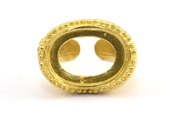 Duke Ring Settings - 1 Raw Brass Duke Adjustable Ring Setting with Pad Size 19x13.5mm E389