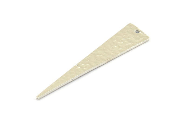 Hammered Triangle Charm, 3 Silver Tone Hammered Long Triangle Charms, Pendant, Earring Findings (11x50x1.2mm) N0276 H0500