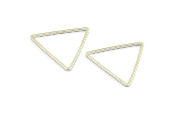 Silver Triangle Charm, 12 Silver Tone Triangle Charms (20x20x20mm) Bs-1124 H0244