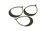 Black Drop Earring, 3 Oxidized Brass Black Drop Earring Charms With 1 Loop, Pendants, Findings (49x36x0.8mm) E036 S767