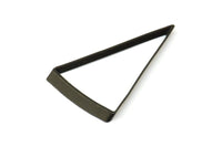 Black Triangle Ring, 6 Oxidized Brass Black Triangle Thick Cut Connectors, Rings, Charms (27x45x0.55x2mm) D0168 S627