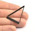 Black Triangle Ring, 6 Oxidized Brass Black Triangle Thick Cut Connectors, Rings, Charms (27x45x0.55x2mm) D0168 S627
