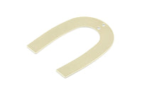 Silver Geometric Charm, 6 Silver Tone U Shaped Pendants With 2 Holes, Charms, Findings (35x27x0.50mm) E015 H0258