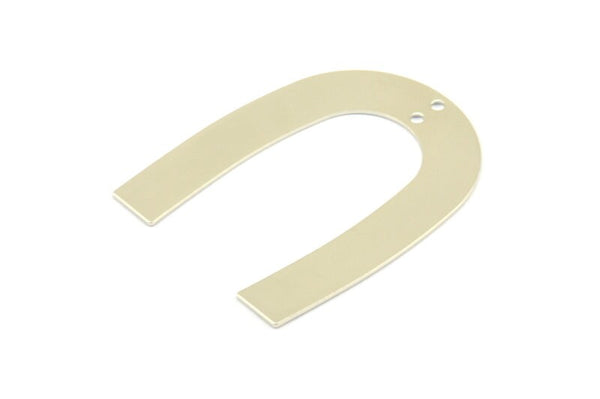 Silver Geometric Charm, 6 Silver Tone U Shaped Pendants With 2 Holes, Charms, Findings (35x27x0.50mm) E015 H0258