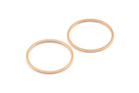 Rose Gold Circle Connector, 12 Rose Gold Plated Brass Circle Connectors, Rings, Findings (19mm) BS 2420 Q0496