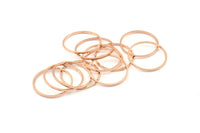 Rose Gold Circle Connector, 12 Rose Gold Plated Brass Circle Connectors, Rings, Findings (19mm) BS 2420 Q0496
