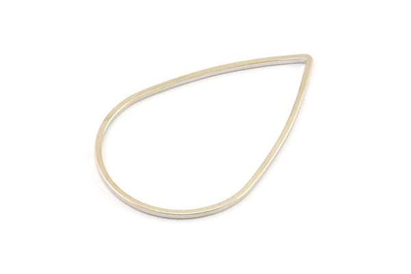 Silver Drop Ring, 24 Silver Tone Drop Connectors (38x25mm) Bs 1127 Q0702