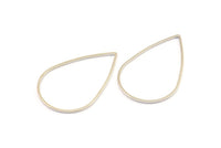 Silver Drop Ring, 24 Silver Tone Drop Connectors (38x25mm) Bs 1127 Q0702