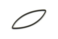 Siyah Markiz Yüzük, 12 Oksitlenmiş Pirinç Siyah Markiz Yüzük, Bağlantı Parçası, Tılsımlar (41x16x1mm) D0034 S769