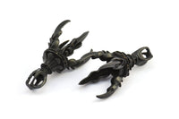 Dragon Claw Pendant, 1 Oxidized Brass Black Dragon Claw Charms, Necklace Pendants (36x11mm) N0380 S459